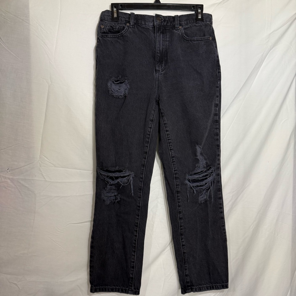 Garage Denim Faded Black Distressed Vintage Straight Jeans Size 5/27